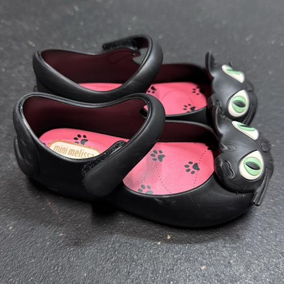 MINI MELISSA GIRLS BLACK CAT JELLY SHOES - Picture 4 of 5